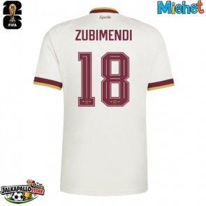 Espanja Martin Zubimendi #18 Vieraspaita MM-kisat 2026 Lyhythihainen